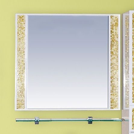 Морена - 90 Зеркало с полкой золотая мозайка