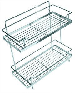Полка прямоугольная 370*315 мм алюминий двойная (75067)