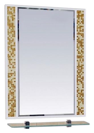 Морена - 60 Зеркало с полкой золотая мозайка