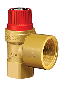 Клапан предохранительный Prescor 3/4"х3/4" в/в 1,5бар, Tmax=120°C, 115кВт (27023) Flamco