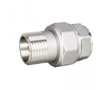 Американка  2" г/ш прямая латунь никель LD (3)