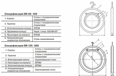 Обратный клапан ЗОП-040х16 м/ф Ду 40 (15мм) PN16, 110°С (21 593)
