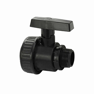 Кран шаровый 1" г/ш, РАЗБОРНЫЙ, ручка - бабочка, из высокопрочного АБС MAK (4702)