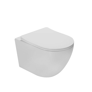 Унитаз подвесной безободковый Vincea "Глобо (Globo)" TORNADO белый сиденье slim м/л  VT1-14ST