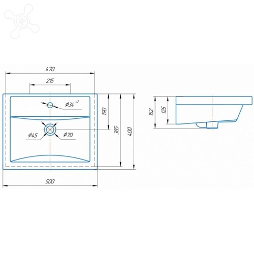 Умывальник меб. Kirovit "Фостер-50" бел.