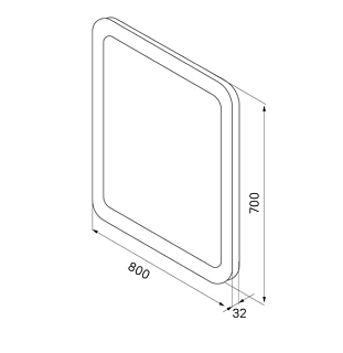 Зеркало 80 "Edifice-80х70" подсветка сенсор на зеркале арт.ЗЛП107 IDDIS