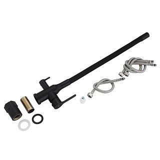 Смеситель д/кухни "AISAI" (AIS-1024BL) нерж, черный под фильтр с гибким изливом  TOKITO (фитинг под фильтр выписывать дополнительно арт.46553)