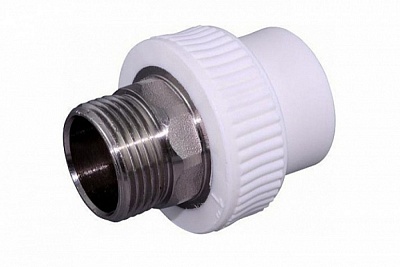 Переход 40*5/4"нар.рез.(под ключ) белый (20)  ТЕВО