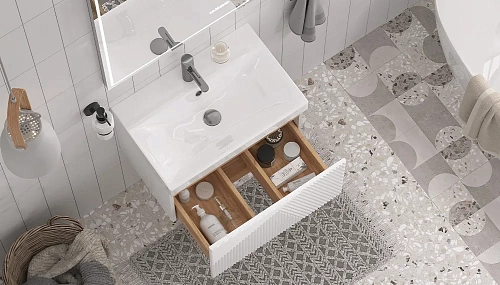 Комплект мебели 60 "EDGE-60" подвесная белай 1 ящик VELVEX (ум.9696-60)