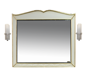 Анжелика - 100 Зеркало бежевое сусальное золото  со светильниками