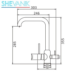Смеситель д/кухни SHEVANIK с фильтром хром  S268