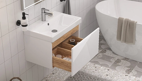 Комплект мебели 60 "EDGE-60" подвесная белай 1 ящик VELVEX (ум.9696-60)