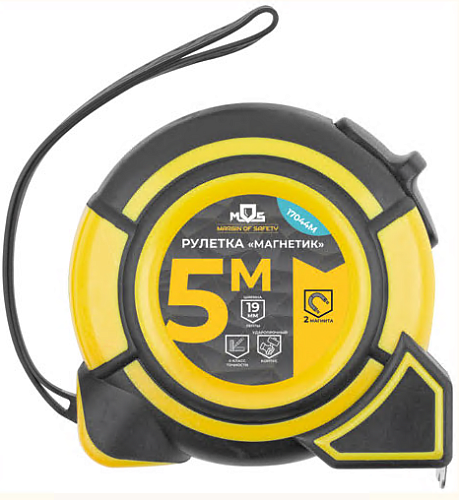 Рулетка пластиковая Магнетик 10мх25мм  (17047М)