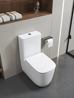 Унитаз-компакт Cerutti SPA "ALVARO Tornado" безободковый сид.дюропл. м/лифт CT11089