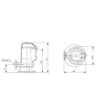 Насос MTC40 F 16.15/7/1-230-50 (2081260) фекальный, с режущим механизмом, чугун. раб. колесо 