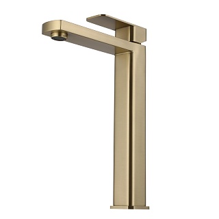 Смеситель д/умывальника "AOMORI" (AOM-1012BG) нерж, высокий, браш.золотоTOKITO