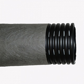 Труба дренажная гофрированная в фильтре геотекстиль 110 мм Sibur (бухта 50 м)
