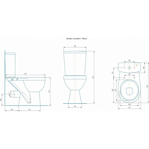 Унитаз-комп "Ресса" белый высота чаши 45см  (КСФ) 