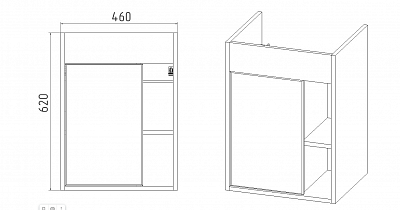 Комплект мебели 50 "Бостон-50" 1 дверь, дуб/белый VIANT (ум.Como-50)