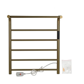 Полотенцесушитель "Kraftte" 530х620 П5 с полкой ЗОЛОТО матовое электро САНАКС 44051