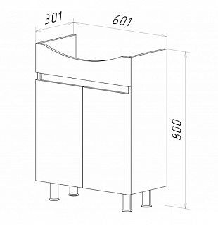 Комплект мебели 60 "Енисей-60" напольная  прямая MISTY (ум.Енисей-60/Como-60)