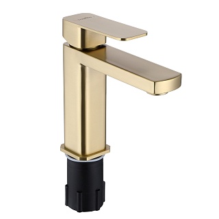 Смеситель д/умывальника "AOMORI" (AOM-1011BG) нерж, браш.золотоTOKITO