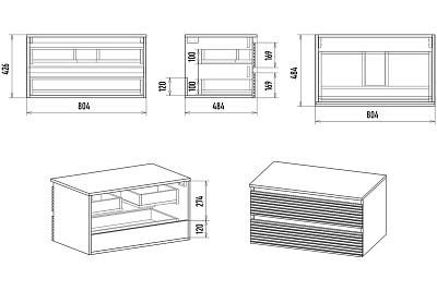 Комплект мебели 80 "Dakota-80" подвесная белый/дуб MISTY (ум.Melana MLN-A419 50)