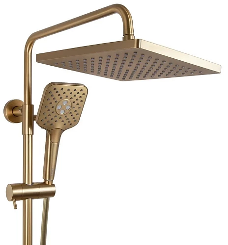 Душ. система KAISER Serio с термостатом, шлифованное золото (05382-3)
