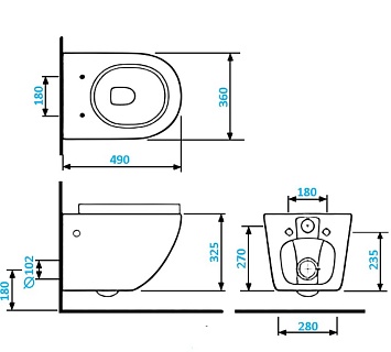 Унитаз подвесной Cerutti  SPA "SELLA Aria" безободковый сид.дюропл. м/лифт CT7183