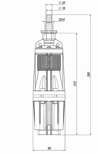 Насос "КАЧАН"  20/60 вибрационный (кабель 10 м) (8600)