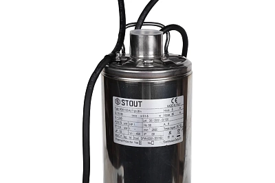Насос колодезный с поплавком, корпус-нерж.ст, кабель 20 м, 230V, Q=90 л/мин, H=45 м (SPW-0001-200750) STOUT