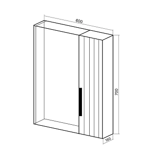 Зеркало-шкаф 60 "Сицилия-60" ПР белый (без света) VIANT