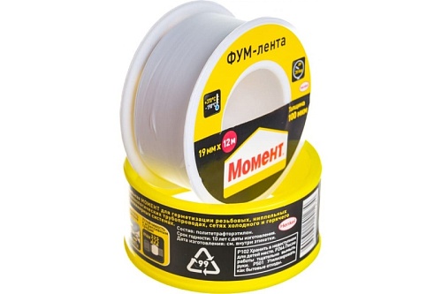 Лента фум тефлоновая МОМЕНТ 12м (3049498/2100816)