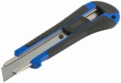 Нож MOS пластиковый, прорезиненный 18мм (10197М)