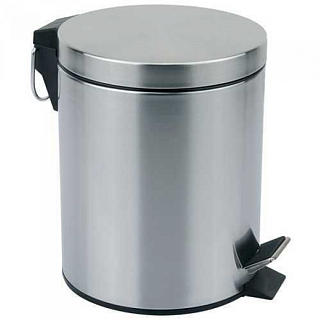 Ведро д/мусора 5 л ЧЕРНОЕ эмаль, с педалью из нержавеющей стали, (2405)