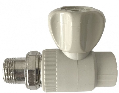 Вентиль для радиатора с амер. 20*1/2 (прямой) серый (60)  ТЕВО