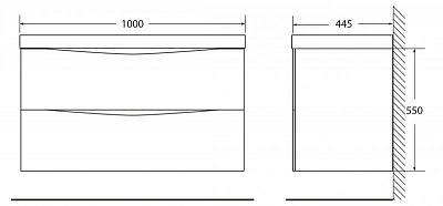 Комплект мебели 100 "MARINO-100" подвесная 2 ящ. BelBagno (ум.BB1000/445-LV-MR-PR)