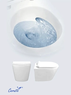 Унитаз подвесной Cerutti  SPA "Luigi Aria Tornado" безободковый сид.дюропл. м/лифт CT11101 АКЦИЯ!!