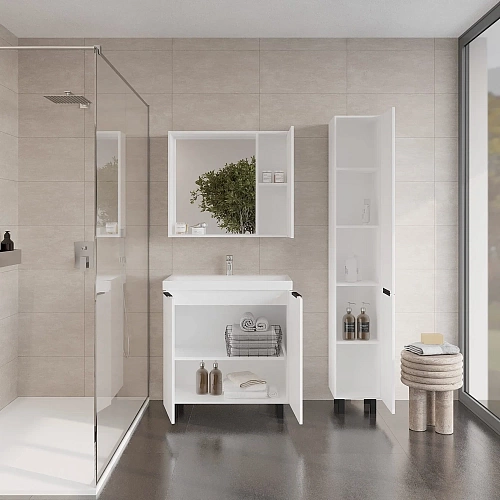 Пенал напольный "Берлин" 30 см универсальный белый VIANT