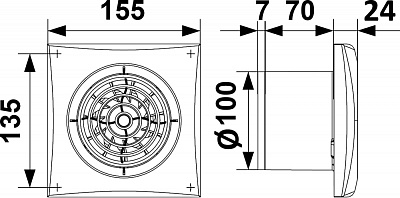 Вентилятор AURA 4С IVORY (настенный,потолочный,уровень шума 25 дб.) D100 осевой вытяжной с обр.клапаном (16)