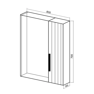 Зеркало-шкаф 80 "Сицилия-80" ПР белый (без света) VIANT