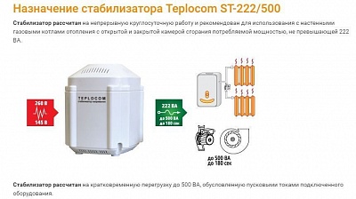 Стабилизатор напряжения TEPLOCOM ST - 222/500