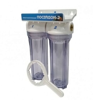 Колба двойная Slim 10" ПОСЕЙДОН-2-ПП" 1/2 в комп. ключ, кронш