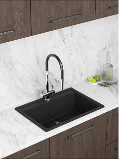 Мойка гранит FOSTO NOVA 70-50 (черный) без сифона 