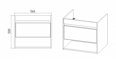 Комплект мебели 60 "Бостон-60" 1 дверь, дуб/белый VIANT (ум.Como-60)