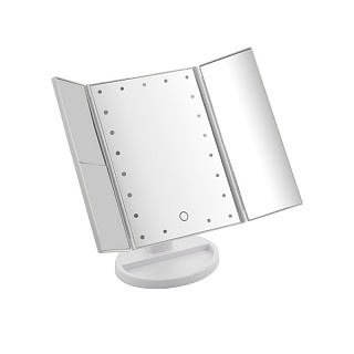 Зеркало косметическое настол. сенсор светодиод. раскладное с 2-м и 3-м увеличением (75271)
