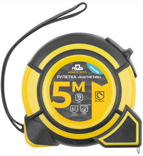 Рулетка пластиковая Магнетик 5мх25мм  (17045М)