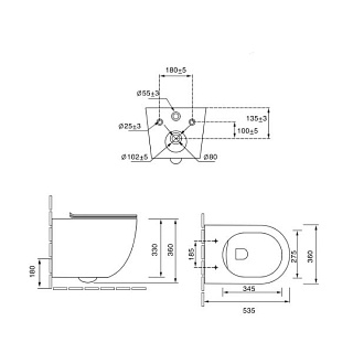 Унитаз подвесной безободковый Vincea "Globo" TORNADO белый сиденье slim м/л  VT1-14T ВЫГОДА!!