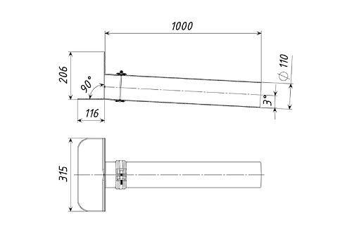 Воронка парапетная круглая ПП ТП-68/10