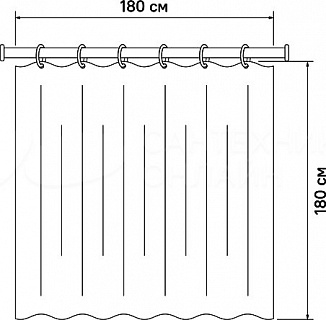 Штора для ванной комнаты, IDDIS, 180*180 см, полиэстер, B59P118i11 (14705)